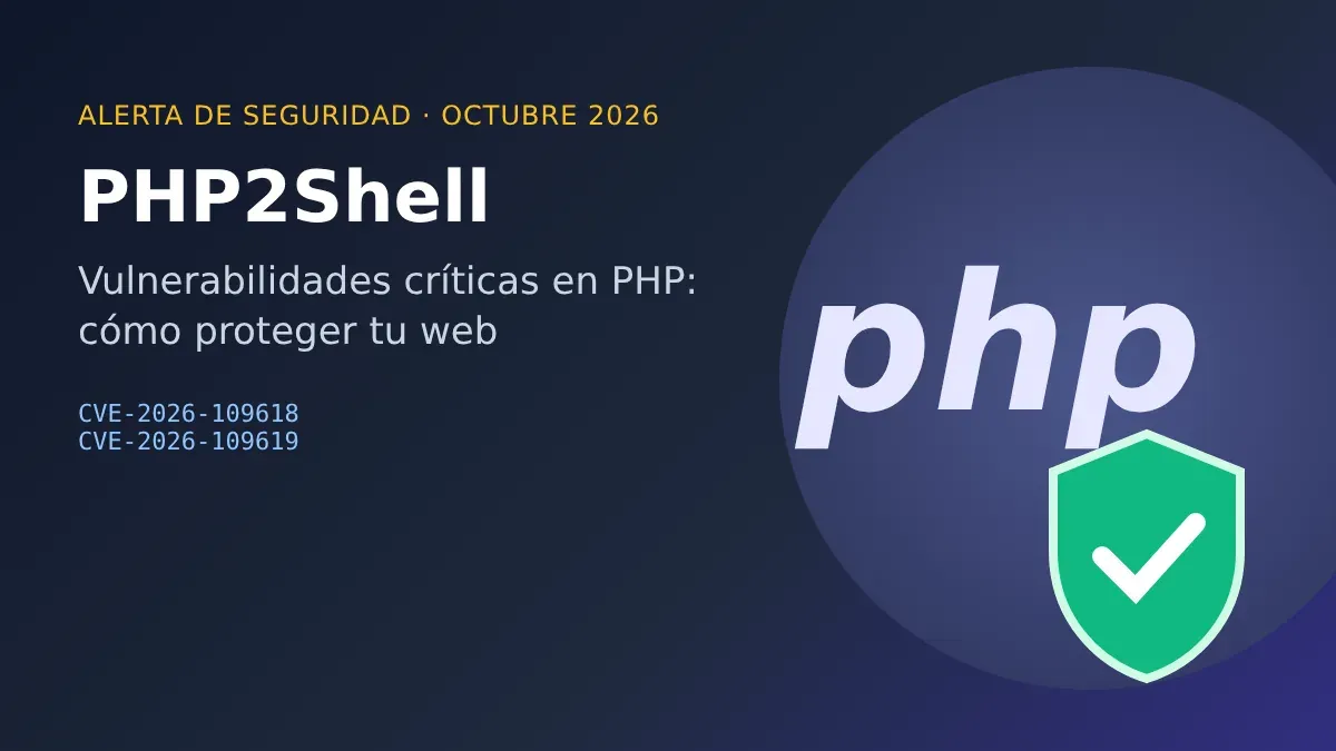 Vulnerabilidad crítica PHP2Shell en PHP y protección de aplicaciones web